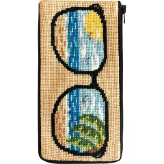 Stitch & Zip Eyeglass Case Needlepoint Kit- Life's a Beach Multicolor