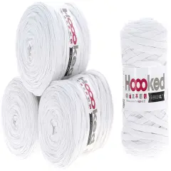 Multipack of 4 - Hoooked Ribbon XL Yarn-Optic White