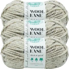 (3 Pack) Lion Brand Wool-Ease Thick & Quick Yarn - Grey Marble