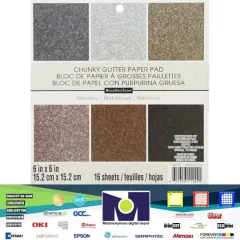 DCWV&reg;️ PAPER PAD GLITTER METALLICS - 6 X 6 - (16 SHEETS) PS-006-00099