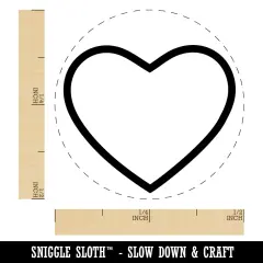 Heart Love Outline Self-Inking Rubber Stamp for Stamping Crafting Planners Yellow