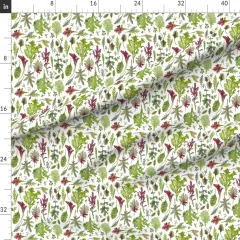Various Fabrics by the Yard or Fat Quarter Microgreens Lettuce Leaves Spinach Salad Kitchen Picnic Custom Printed Fabric by Spoonflower
