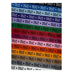 Pray Fun Text Satin Ribbon for Bows Gift Wrapping DIY Craft Projects - 1" - 3 Yards Light Blue Ribbon