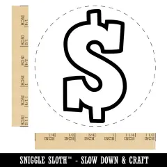 Dollar Sign Money Symbol Outline Self-Inking Rubber Stamp for Stamping Crafting Planners Blue