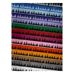 Evergreen Tree Forest Skyline Birds Camping Hiking Satin Ribbon Bows Gift Wrapping - 1" - 3 Yards Light Blue Ribbon