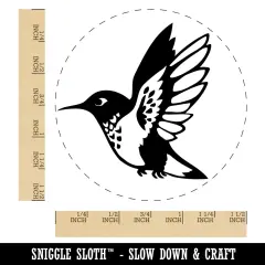 Hummingbird in Flight Self-Inking Rubber Stamp for Stamping Crafting Planners Black