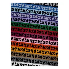 Fall Leaf Border Oak Maple Leaves Acorns Satin Ribbon for Bows Gift Wrapping - 1" - 3 Yards Blue Ribbon