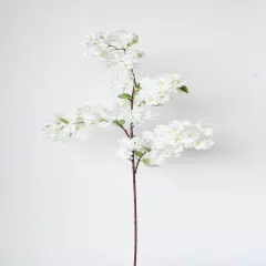 40" Faux Cherry Blossom Branch Stem Cream