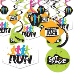 Big Dot of Happiness Set the Pace - Running - Track, Cross Country or Marathon Party Hanging Decor - Party Decoration Swirls - Set of 40