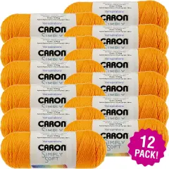 Multipack of 12 - Caron Simply Soft Solids Yarn-Neon Orange