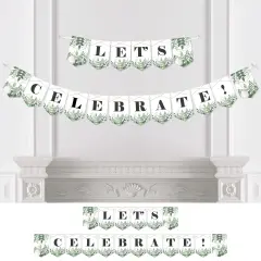 Big Dot of Happiness Boho Botanical - Greenery Party Bunting Banner - Party Decorations - Let's Celebrate