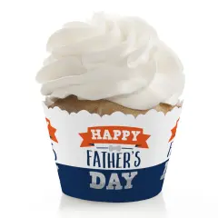 Big Dot of Happiness Happy Father's Day - We Love Dad Party Decorations - Party Cupcake Wrappers - Set of 12