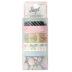 Maggie Holmes Parasol Washi Tape 7/Pkg-W/Gold Foil Accents