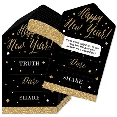 Big Dot of Happiness New Year&rsquo;s Eve - Gold - New Years Eve Party Game Pickle Cards - Truth, Dare, Share Pull Tabs - Set of 12