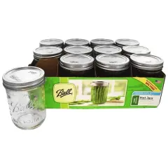Ball Wide Mouth Pint Home Canning Jars Lids and Bands USA Made Case of 12