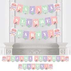 Big Dot of Happiness Pajama Slumber Party - Girls Sleepover Birthday Party Bunting Banner - Party Decorations - Pajama Slumber Party