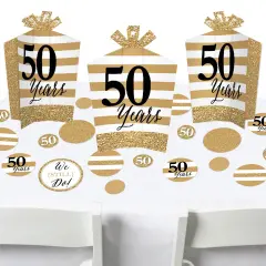 Big Dot of Happiness We Still Do - 50th Wedding Anniversary - Anniversary Party Decor and Confetti - Terrific Table Centerpiece Kit - Set of 30