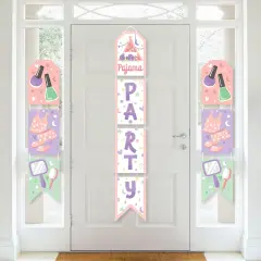 Big Dot of Happiness Pajama Slumber Party - Hanging Vertical Paper Door Banners - Girls Sleepover Birthday Party Wall Decoration Kit Indoor Door Decor