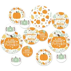Big Dot of Happiness Little Pumpkin - Fall Birthday Party or Baby Shower Giant Circle Confetti - Party Decorations - Large Confetti 27 Count