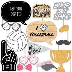 Big Dot of Happiness Bump, Set, Spike - Volleyball - Photo Booth Props Kit - 20 Count
