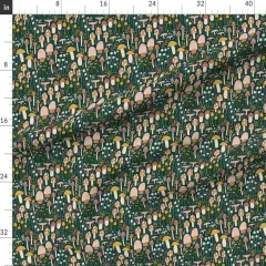 Various Fabrics by the Yard or Fat Quarter Nature Woodland Modern Children Hand-Drawn Small Scale mushrooms Mushroom s Botanical Toadstools Micro Fields Boho Custom Printed Fabric by Spoonflower