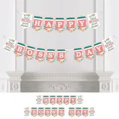 Big Dot of Happiness Female Best Boss Ever - Women Boss's Day Bunting Banner - Party Decorations - Happy Boss's Day