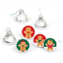 Big Dot of Happiness Gingerbread Christmas - Gingerbread Man Holiday Party Round Candy Sticker Favors - Labels Fits Chocolate Candy (1 sheet of 108)