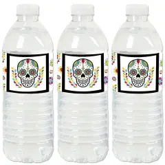 Big Dot of Happiness Day of the Dead - Sugar Skull Party Water Bottle Sticker Labels - Set of 20