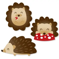 Big Dot of Happiness Forest Hedgehogs - DIY Shaped Woodland Birthday Party or Baby Shower Cut-Outs - 24 Count