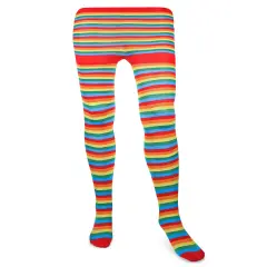Colorful Rainbow Striped Tights - Striped Nylon Clown Stretch Pantyhose LGBT Stocking Accessories for Every Day Attire and Costumes for Teens and Children
