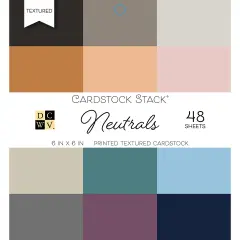 DCWV Single-Sided Cardstock Stack 6"X6" 48/Pkg-Neutrals, 12 Solid Colors/4 Each