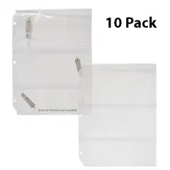9-Pocket Clear Vinyl Binder Pages - Crafting Blades - Top Load with Flaps