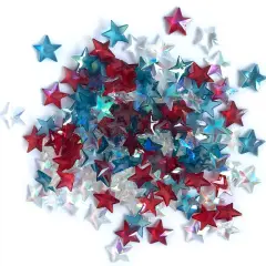 Buttons Galore Sparkletz DIY Craft Embellishments 18 Grams - 3 Packs of Patriotic Stars