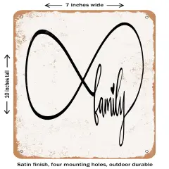 DECORATIVE METAL SIGN - Infinite Family- Vintage Rusty Look
