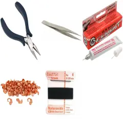 Bead Tip Kit - Pliers, Tweezers, Cement, 50 Bead Tips & Black Bead Cord #4