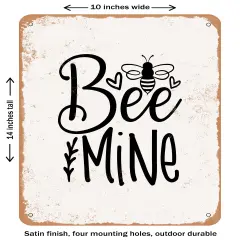 DECORATIVE METAL SIGN - Bee Mine - 2- Vintage Rusty Look