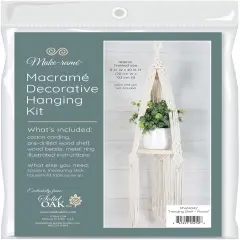 Solid Oak Macrame Decorative Hanging Kit-Hanging Shelf - Bohemian Round