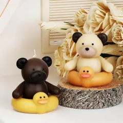 Swimming Bear Mold Bear Candle Mold Swim Bear Mold Bear Animal Mold Resin Casting Mold Resin Making Molds Silicone Mold for Candle Home Decorate Mold Candle Making Mold 3D Animal Mold Emr-Swim-Bear