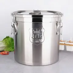 Airtight Rice Bucket 304 Stainless Steel Canister Food Storage Containers 6 L