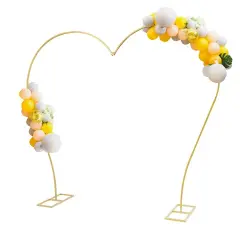 Wedding Arch Rack Heart-shaped Flower Frame Stand Gold Metal Party Backdrop Rack