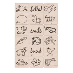 Ink 'n' Stamp Happy Animals Stamps, Set of 18