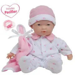 La Baby Soft 11" Baby Doll, Pink with Blanket, Asian