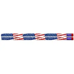 Flags & Fireworks Pencil, 12 Per Pack, 12 Packs