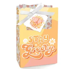 Big Dot of Happiness Stay Groovy - Boho Hippie Party Favor Boxes - Set of 12