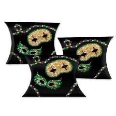 Big Dot of Happiness Mardi Gras - Favor Gift Boxes - Masquerade Party Petite Pillow Boxes - Set of 20