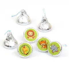 Big Dot of Happiness Funfari - Fun Safari Jungle - Baby Shower or Birthday Round Candy Sticker Favors - Labels Fits Chocolate Candy (1 sheet of 108)