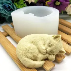 34 Pcs Succulent Candle Mold Succulent Mold Succulent Resin Mold Clay Mold Jewelry Resin Casting Mold Candle Making Molds Craft Supplies 3D Mold Silicone Mold for Resin Casting Mold Cat-Sleep