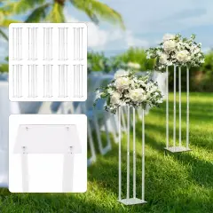 10Pcs Flower Stand Acrylic Column Acrylic Wedding Centerpieces Table Decor 31.5"
