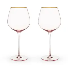 Rose Crystal Red Wine Glass Set 
