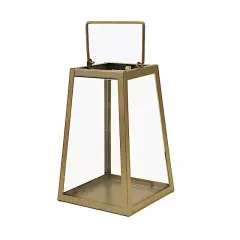 CLEAR GOLD 2 Geometric 6" Metal Lantern CANDLE HOLDERS Hanging Terrariums Party